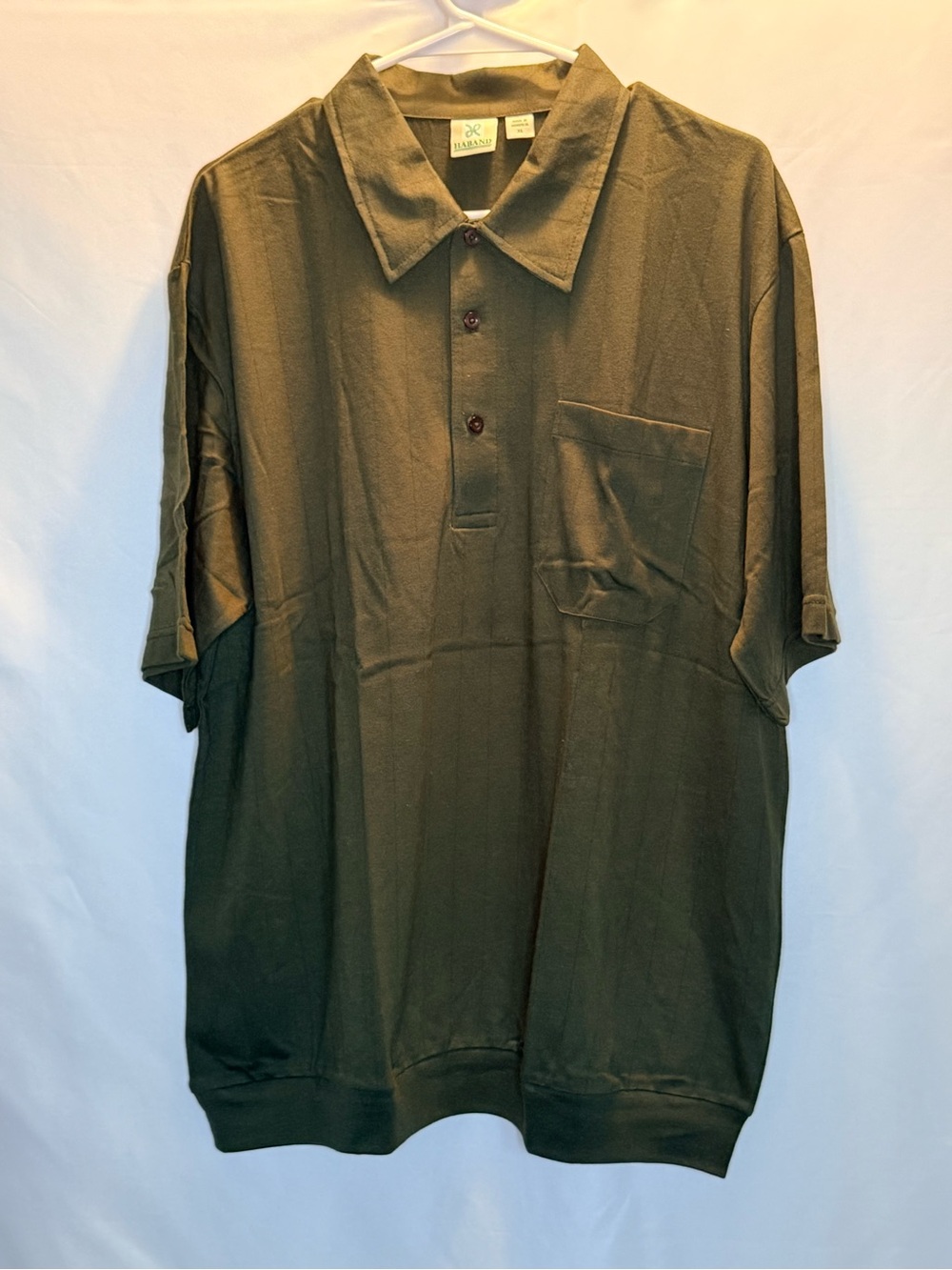 Haband Olive Green Short Sleeve Polo Shirt with Chest Pocket
